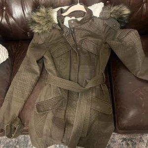 Anthropologie Size Small Fur Hood Dress